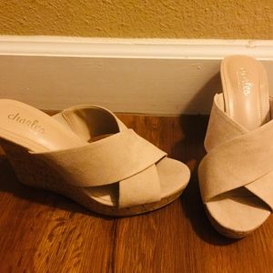 Latrice Crisscross Wedge Sandals